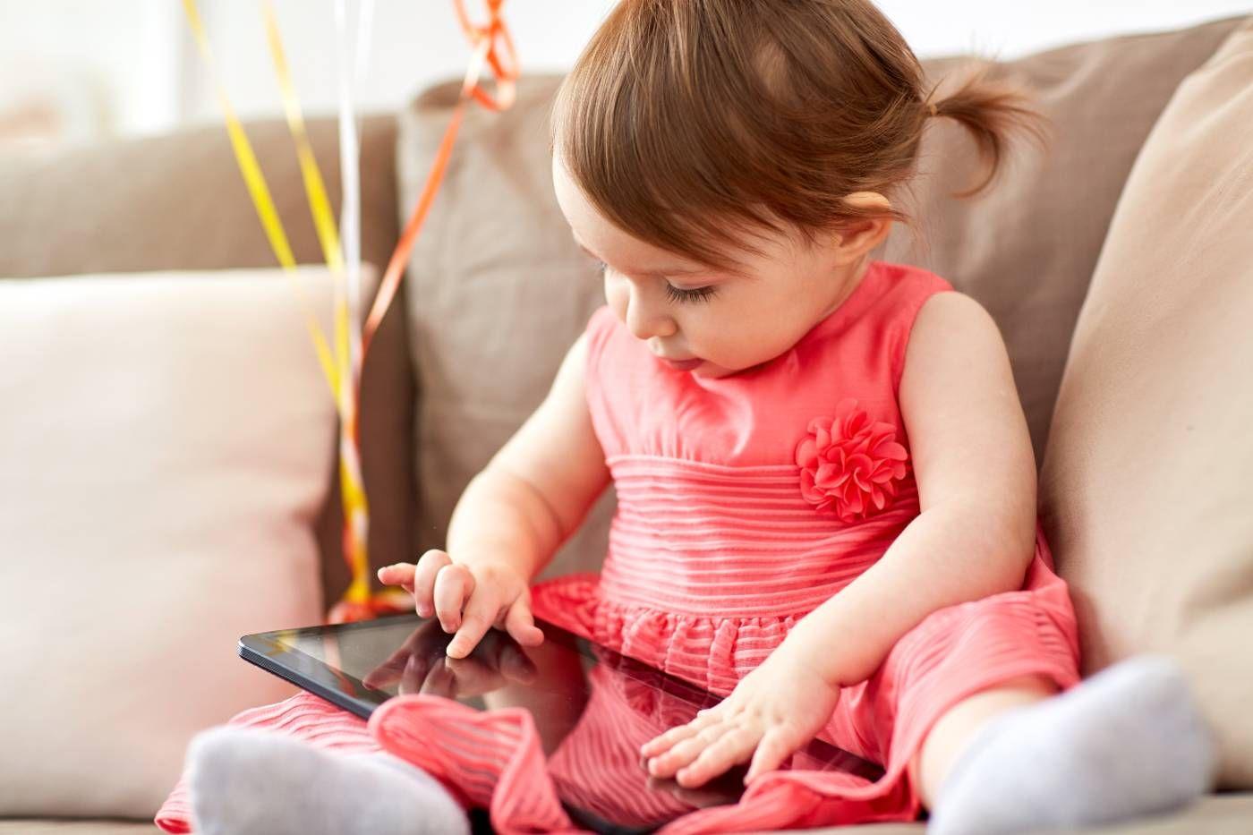Toddler with tablet